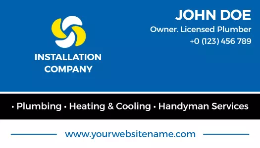 Bold Blue Plumbing Handyman Services Business Card Template