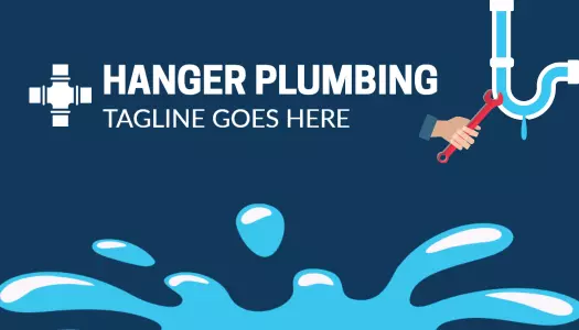 Bold Blue Plumbing Services Handyman Business Card Template