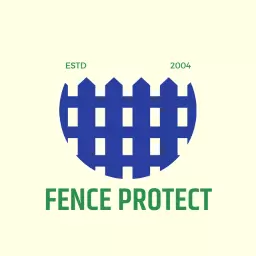 Bold Blue Protective Fence Design for Safety Logo Template