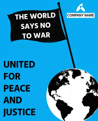 Bold Blue Protest Theme for Peace and Justice Poster Template