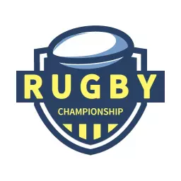 Bold Blue Rugby Championship Logo with Dynamic Design Elements Logo Template