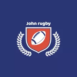 Bold Blue Rugby Crest with a Football and Laurel Logo Template