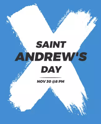 Bold Blue Saint Andrew's Day Celebration Poster Template