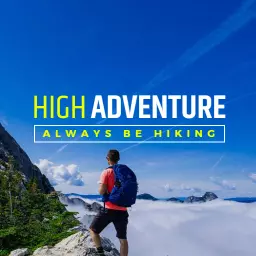 Bold Blue Sky Adventure Inviting You to Always Be Hiking Logo Template