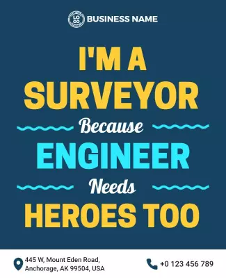 Bold Blue Surveyor Appreciation Business Poster Template