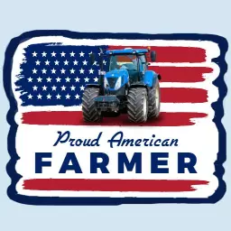 Bold Blue Tractor Design Celebrating American Farmer Sticker Template