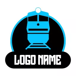 Bold Blue Train Icon Symbolizing Efficient Logistics Logo Template