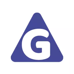 Bold Blue Triangle Featuring Letter G in Alphabet Logo Template