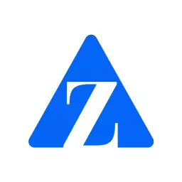 Bold Blue Triangle Shaped Letter Z in Alphabet Logo Template