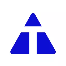 Bold Blue Triangular Shapes Representing Alphabet Logo Template
