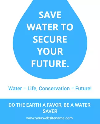 Bold Blue Water Conservation Awareness Poster Template