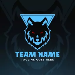Bold Blue Wolf Design With Fierce Eyes for Team Spirit Logo Template