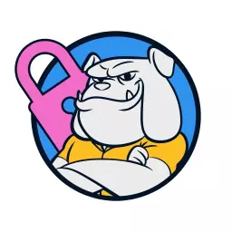 Bold Bulldog Mascot Design with Lock Symbol Logo Template
