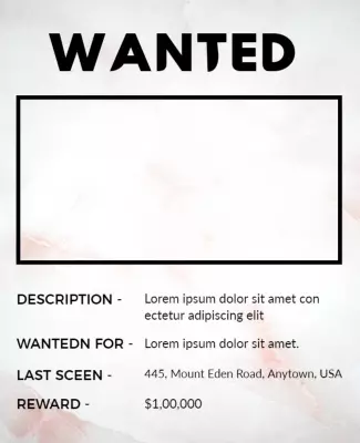 Bold Classic Wanted Poster with Minimalist Design Template