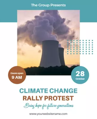 Bold Climate Change Rally Protest Awareness Poster Template