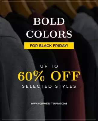 Bold Colorful Black Friday Sale Discounts Poster Template