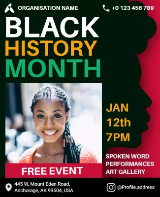 Bold Colorful Black History Month Celebration Poster Template