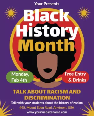 Bold Colorful Black History Month Education Event Poster Template