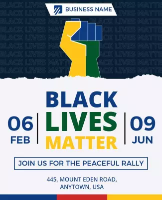 Bold Colorful Black Lives Matter Rally Awareness Poster Template