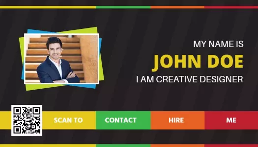 Bold Colorful Graphic Designer Business Card Template