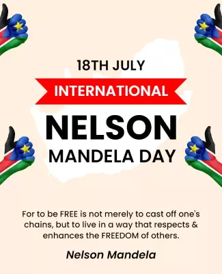 Bold Colorful Tribute for Nelson Mandela Day Poster Template