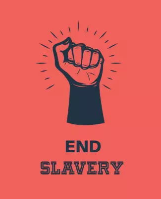 Bold Coral Social Justice Campaign Against Slavery Poster Template
