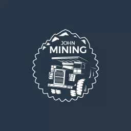 Bold Dark Blue Mining Transporting Resources Industrial Logo Template