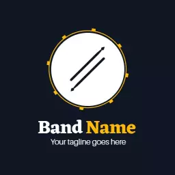 Bold Drum Design Representing a Dynamic Music Band Logo Template