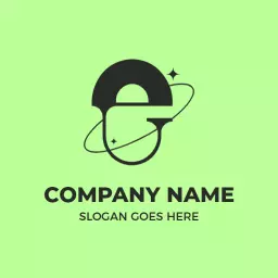 Bold E Letter Design with Cosmic Elements for Branding Logo Template