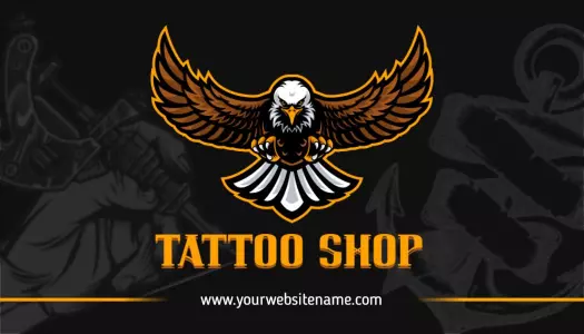 Bold Eagle Graphic Design for Tattoo Shop Business Card Template