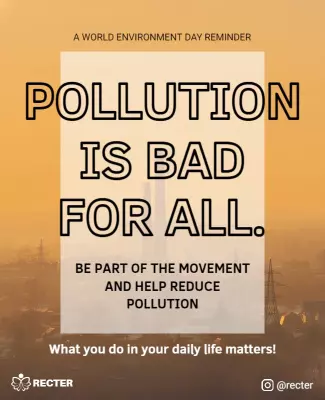 Bold Environmental Awareness Pollution Reduction Poster Template