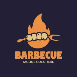 Bold Fire and Grill Design Celebrating Barbecue Culture Logo Template