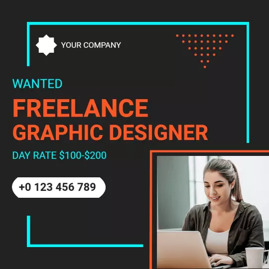 Bold Freelance Graphic Designer Job Opportunity Ad Template