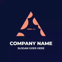 Bold Geometric A Letter Design on Deep Blue Background Logo Template