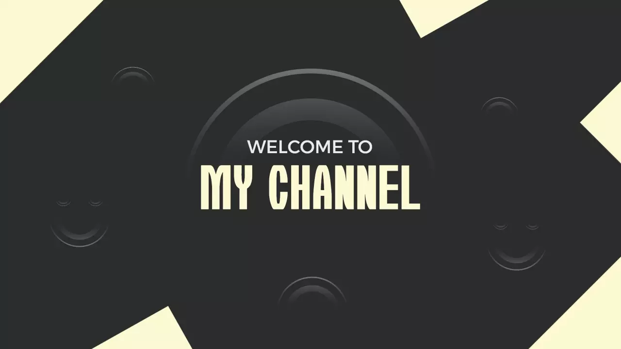 Bold Geometric Black and Cream Design YouTube Channel Banner Template