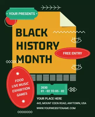 Bold Geometric Black History Month Celebration Poster Template