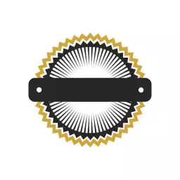 Bold Geometric Design in Black and Gold Circle Logo Template