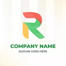 Bold Geometric R Letter Design With Vibrant Colors Logo Template