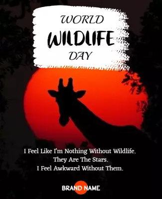Bold Giraffe Silhouette for World Wildlife Day Poster Template