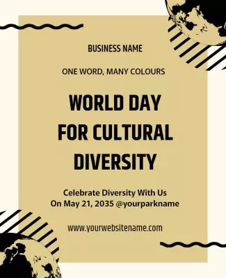 Bold Global Theme for World Day for Cultural Diversity Poster Template