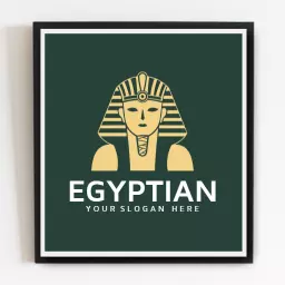 Bold Gold Pharaoh Design Capturing Egyptian Heritage Logo Template
