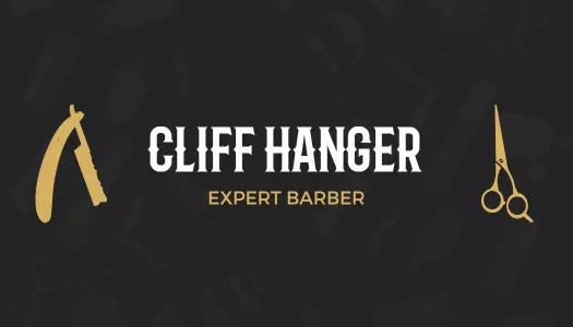 Bold Gold Vintage Barber Shop Business Card Template