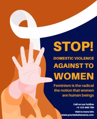 Bold Graphic Awareness Against Domestic Violence Poster Template