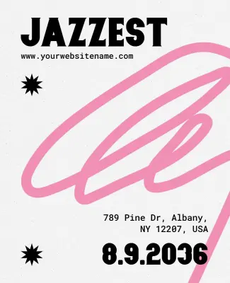 Bold Graphic Pink Jazz Festival Vibes Poster Template