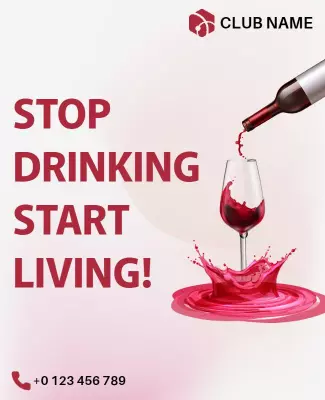 Bold Graphic Red Wine Awareness Campaign Poster Template