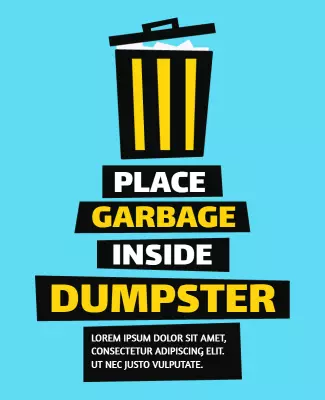 Bold Graphic Waste Management Instructional Poster Template