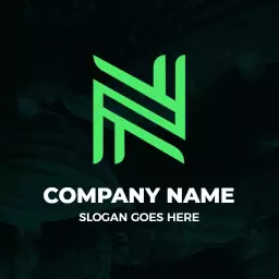Bold Green and Black Abstract N Letter Design Logo Template