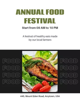Bold Green Annual Food Festival Community Poster Template