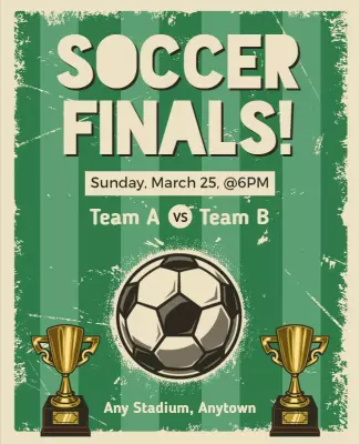 Bold Green Championship Soccer Finals Match Poster Template