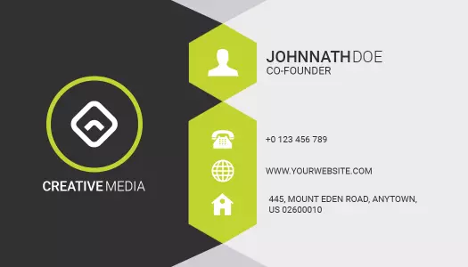 Bold Green Creative Media Corporate Business Card Template